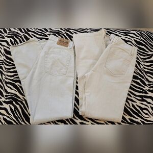 2 Pair Cream Denim Jeans